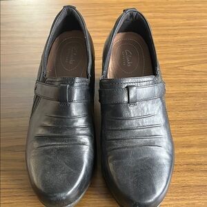 Clarks Black Leather Shoes
